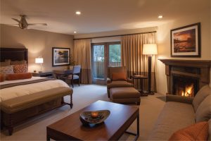 bedroom with fireplace